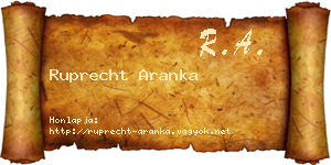 Ruprecht Aranka névjegykártya